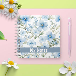 JOURNAL Watercolour blue flowers custom notebook