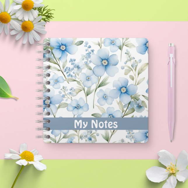 JOURNAL Watercolour  blue flowers custom notebook (JOURNAL Watercolour blue flowers custom notebook)