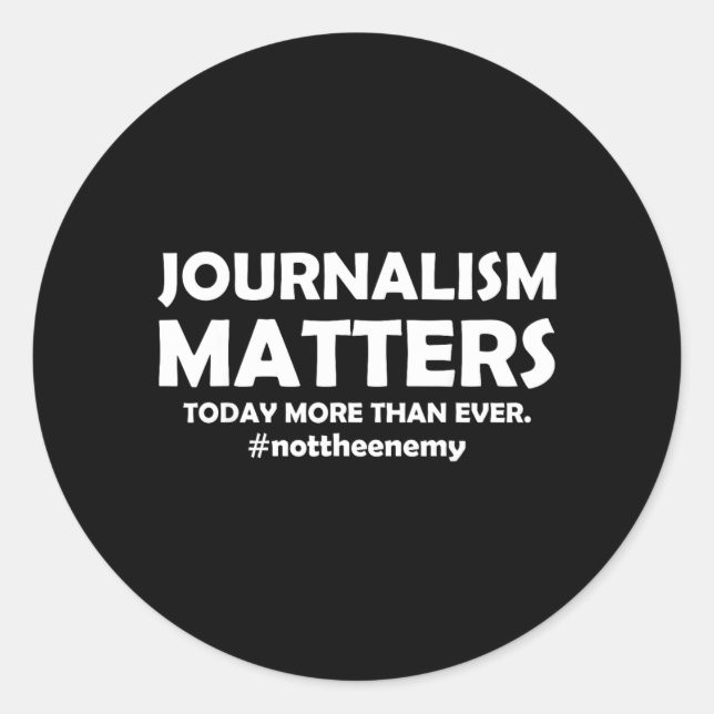 Journalism Matters Classic Round Sticker (Front)