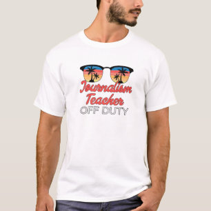 Journalism Teacher Off Duty Vintage Retro Sunset T-Shirt