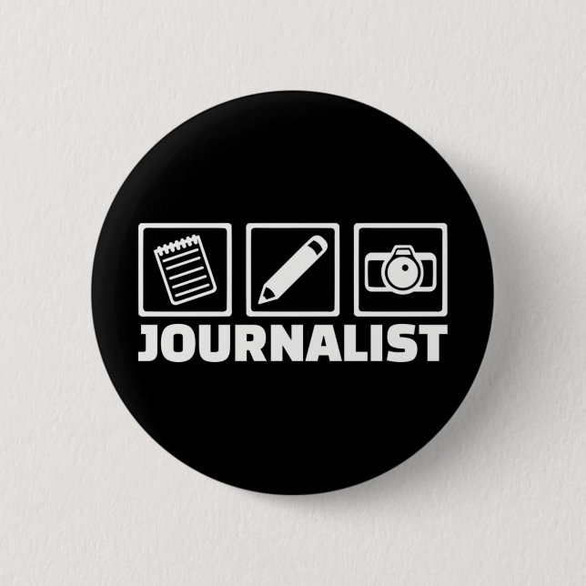 Journalist 6 Cm Round Badge (Front)