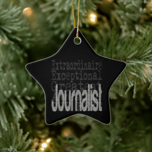 Journalist Extraordinaire Ceramic Tree Decoration