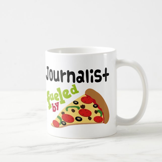 Journalist (Funny) Pizza Coffee Mug (Right)