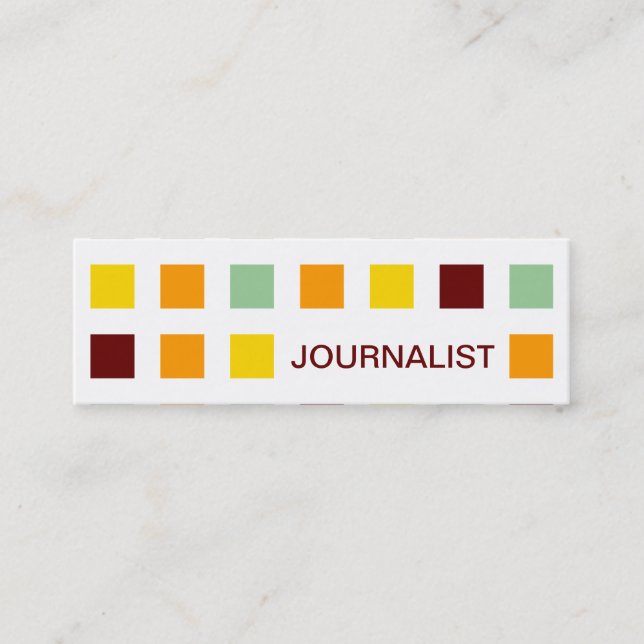 JOURNALIST (mod squares) Mini Business Card (Front)