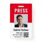 Journalist or Reporter Photo QR Code Press Pass ID