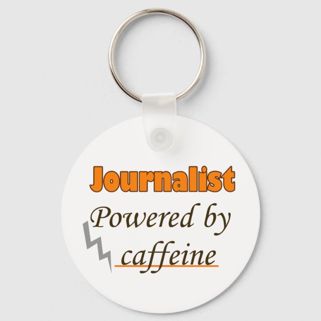 Journalist Powered by caffeine Key Ring (Front)