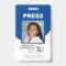 Journalist Press Pass Blue and White Photo ID