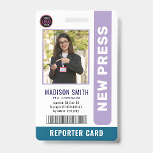 Journalist Press Pass  Photo ID  Badge