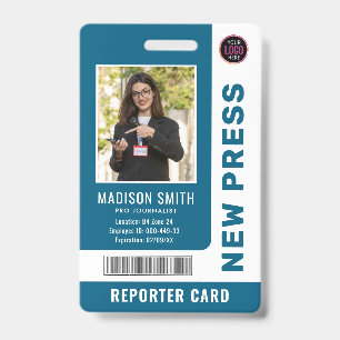 Journalist Press Pass  Photo ID  Badge