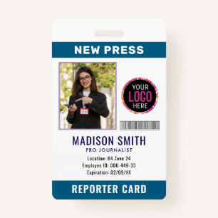 Journalist Press Pass  Photo ID  ID Badge