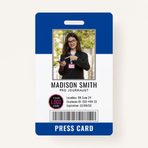 Journalist Press Pass Photo ID ID Badge