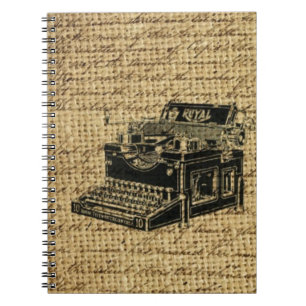 journalist scripts burlap antique typewriter notebook
