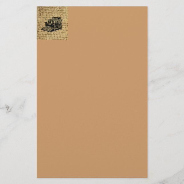 journalist scripts burlap antique typewriter stationery (Front)