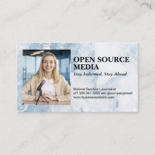 Journalist Smiling on Camera Business Card