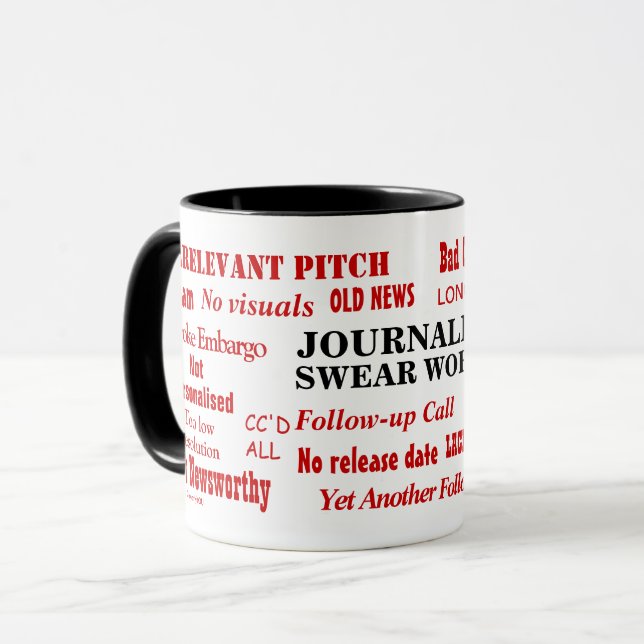 Journalist Swear Words Funny Pet Peeves Office Mug (Front Left)