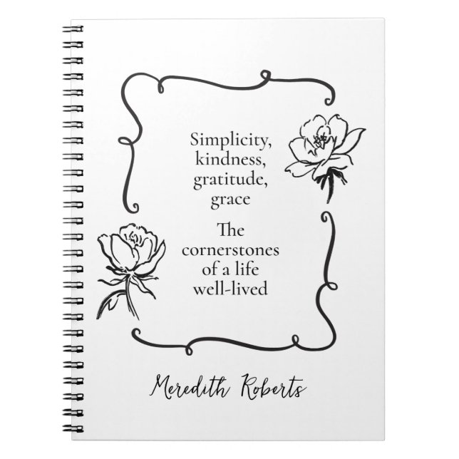 Journalling My Life Motivational Quote Your Name Notebook (Front)