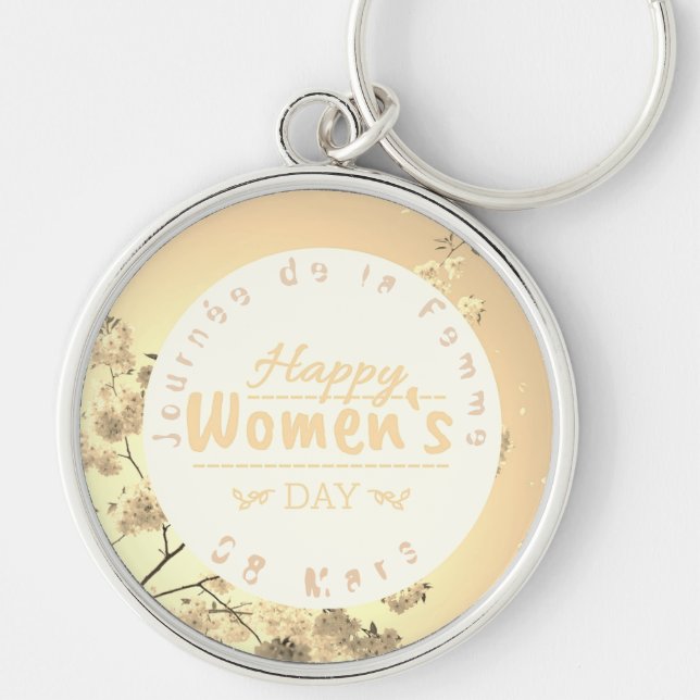 Journée de la Femme - rond premium grand Key Ring (Front)