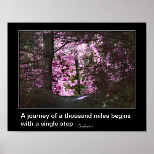 Journey Begins With Confucius Quote Inspirational Poster