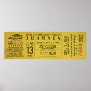 Journey Concert Ticket – Vintage Rock Wall Art Pri