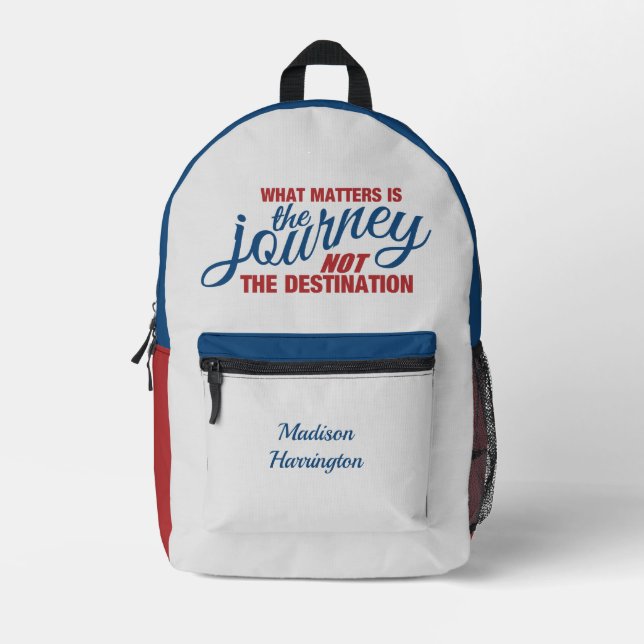 JOURNEY custom name Printed Backpack (Front)