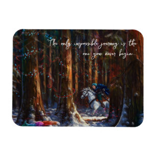 Journey - fantasy forest mountain landscape art magnet