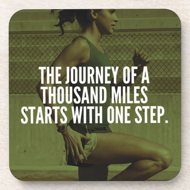Journey Of A Thousand Miles - Workout Inspiration Coaster (Front)