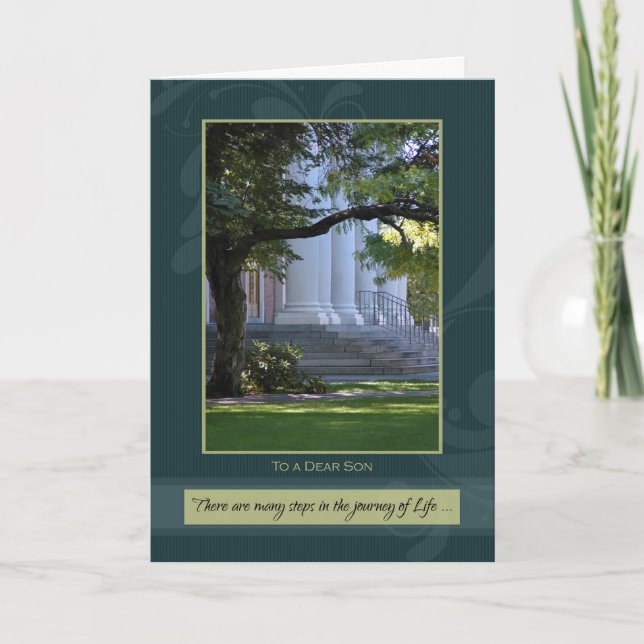 Journey of Life Son Graduation Congratulations Card (Front)