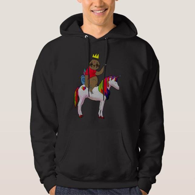 Journey Of The Sloth On A Unicorn Hoodie (Front)