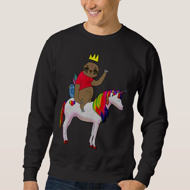 Journey Of The Sloth On A Unicorn Sweatshirt (Front)