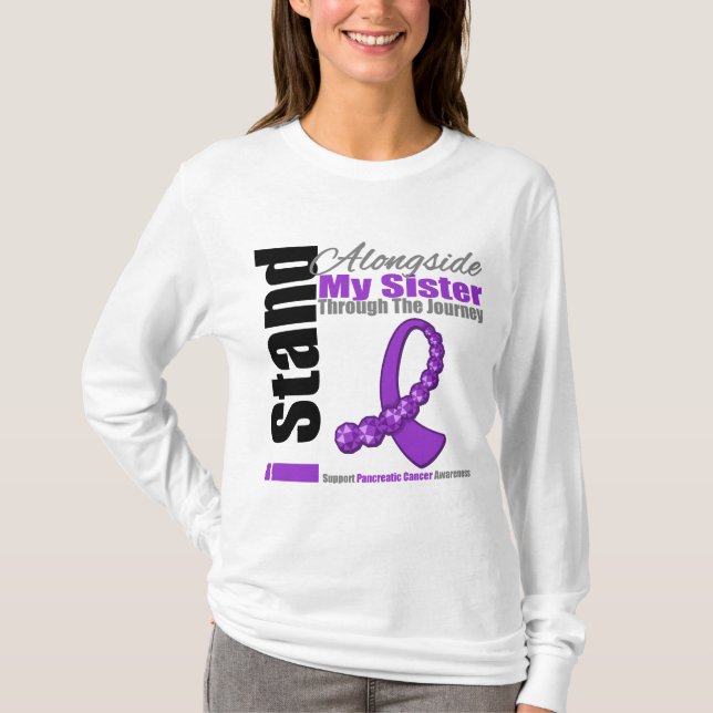 Journey Ribbon For Pancreatic Cancer (Sister) T-Shirt (Front)