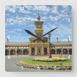 Journey through Time at Albury Station Square Wall Clock