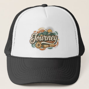 Journey to mountains & adventure typography  trucker hat
