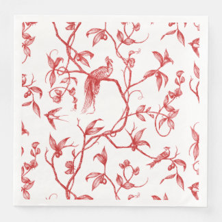 Journey to the Chateau Peacock Red Napkin