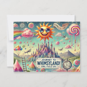 "Journey to Whimsyland!"  April Fools' Day, Postcard