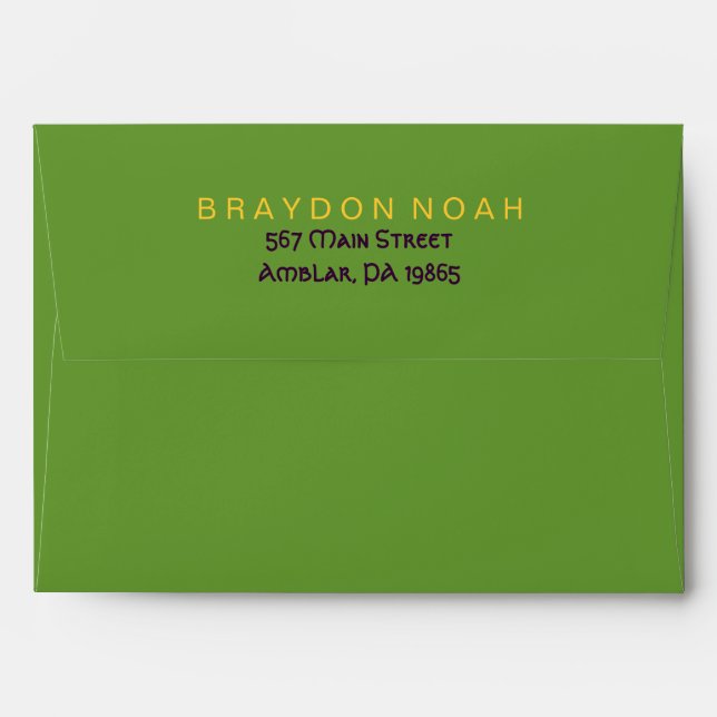 Journey Watercolor Bar Bat Mitzvah Envelope (Back (Top Flap))