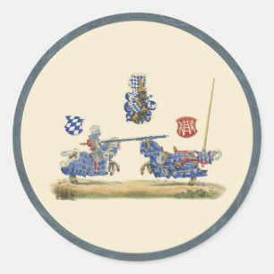 Jousting Knights - Mediaeval Theme Classic Round Sticker