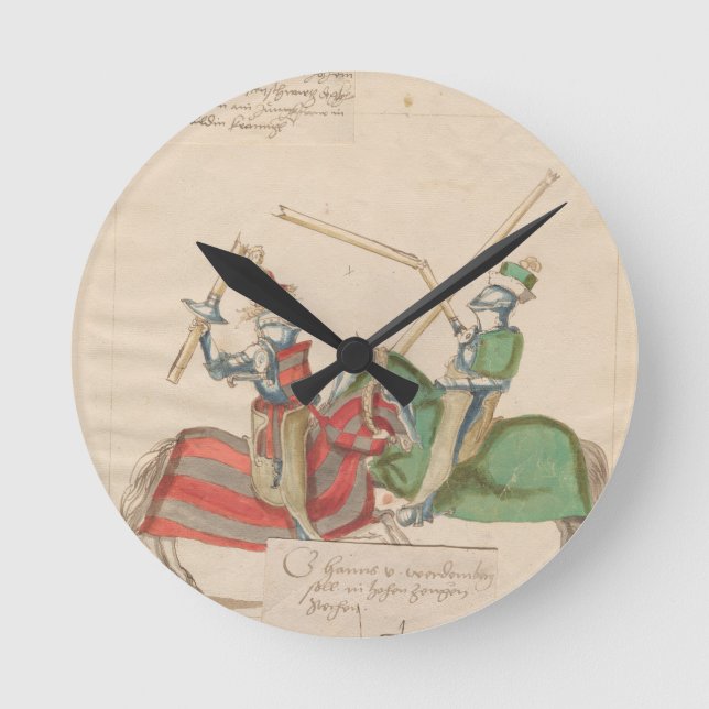 Jousting Knights Round Clock (Front)