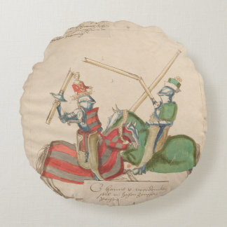 Jousting Knights Round Cushion