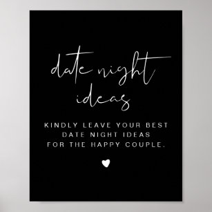 JOVI Black Edgy Date Night Card Template Poster