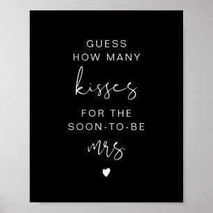 JOVI Black Edgy Guess How Many Kisses Bridal Sign