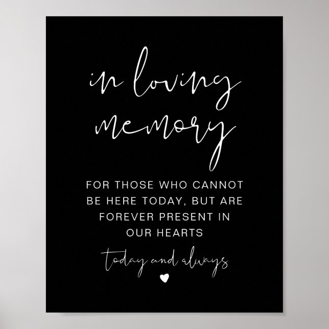 JOVI Black Edgy In Loving Memory Sign (Front)