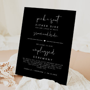 JOVI Black Edgy Modern Pick a Seat Unplugged  Pedestal Sign