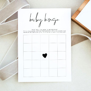 JOVI Black Modern Baby Shower Bingo Game Invitatio Invitation