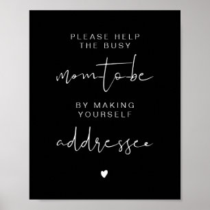 JOVI Edgy Black Modern Address the Envelope Sign
