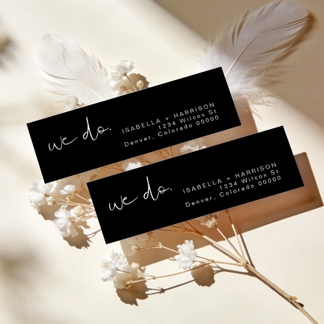 Jovi Edgy Modern Minimalist Black Return Address (Creator Uploaded)