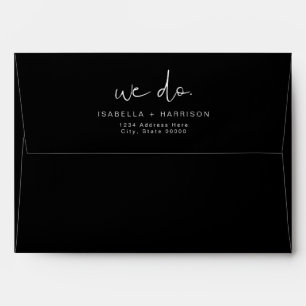 JOVI Edgy Modern Minimalist Black Wedding Envelope