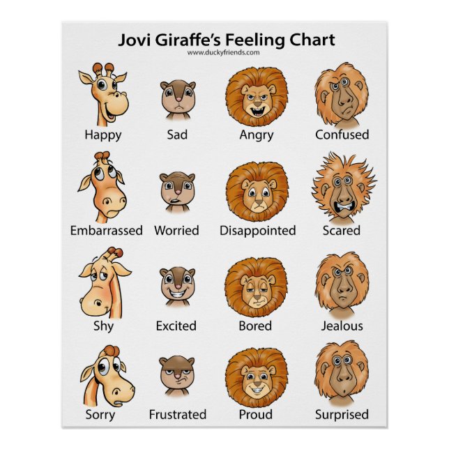 Jovi Giraffe Feeling Chart (Front)