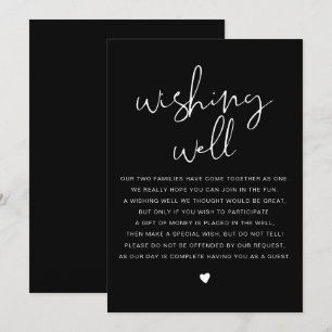 JOVI Modern Black Edgy Wishing Well Sign Invitation