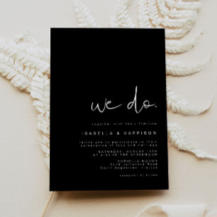 JOVI Modern Minimalist Simple Black and White Invitation