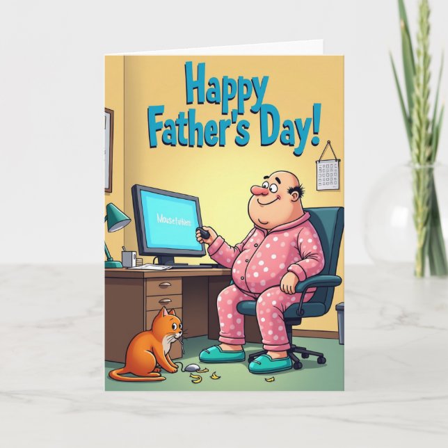 Jovial Fathers Day Scene Card (Front)